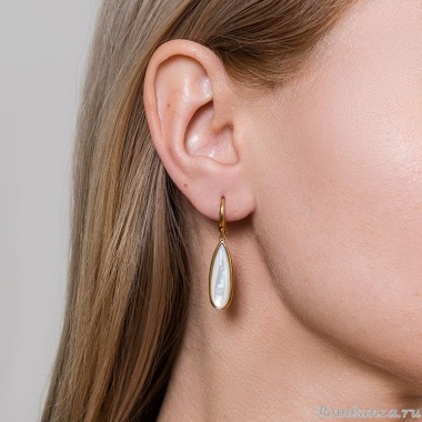 Серьги Fiore Luna, Капля SHELL WHITE